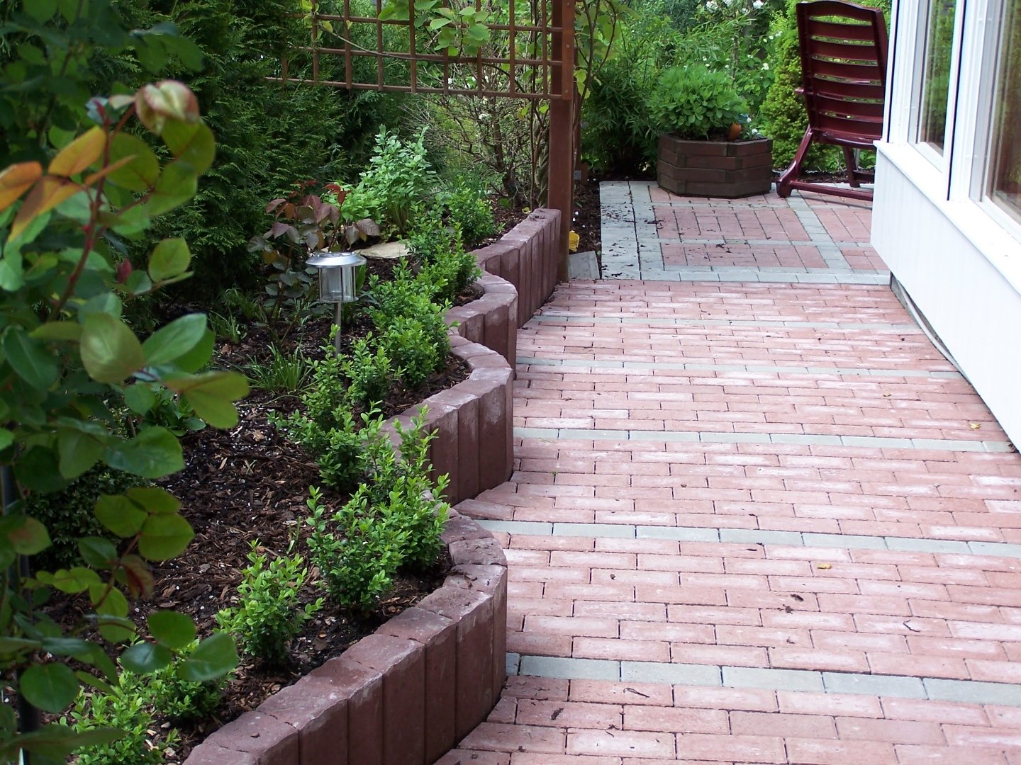 Der neue Gartenweg mit Buchsbaumhecken