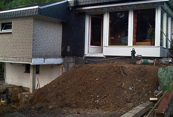 Weitere Rohbauarbeiten am Kelleranbau