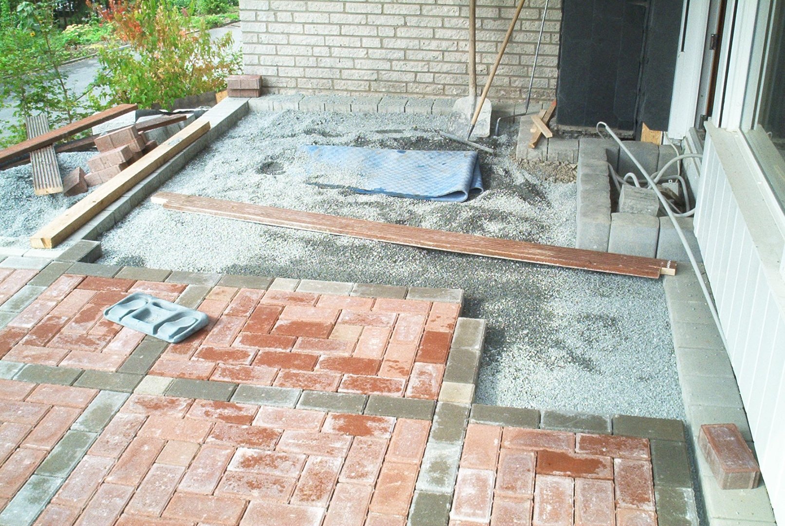 Verlegung des Terrassenpflasters
